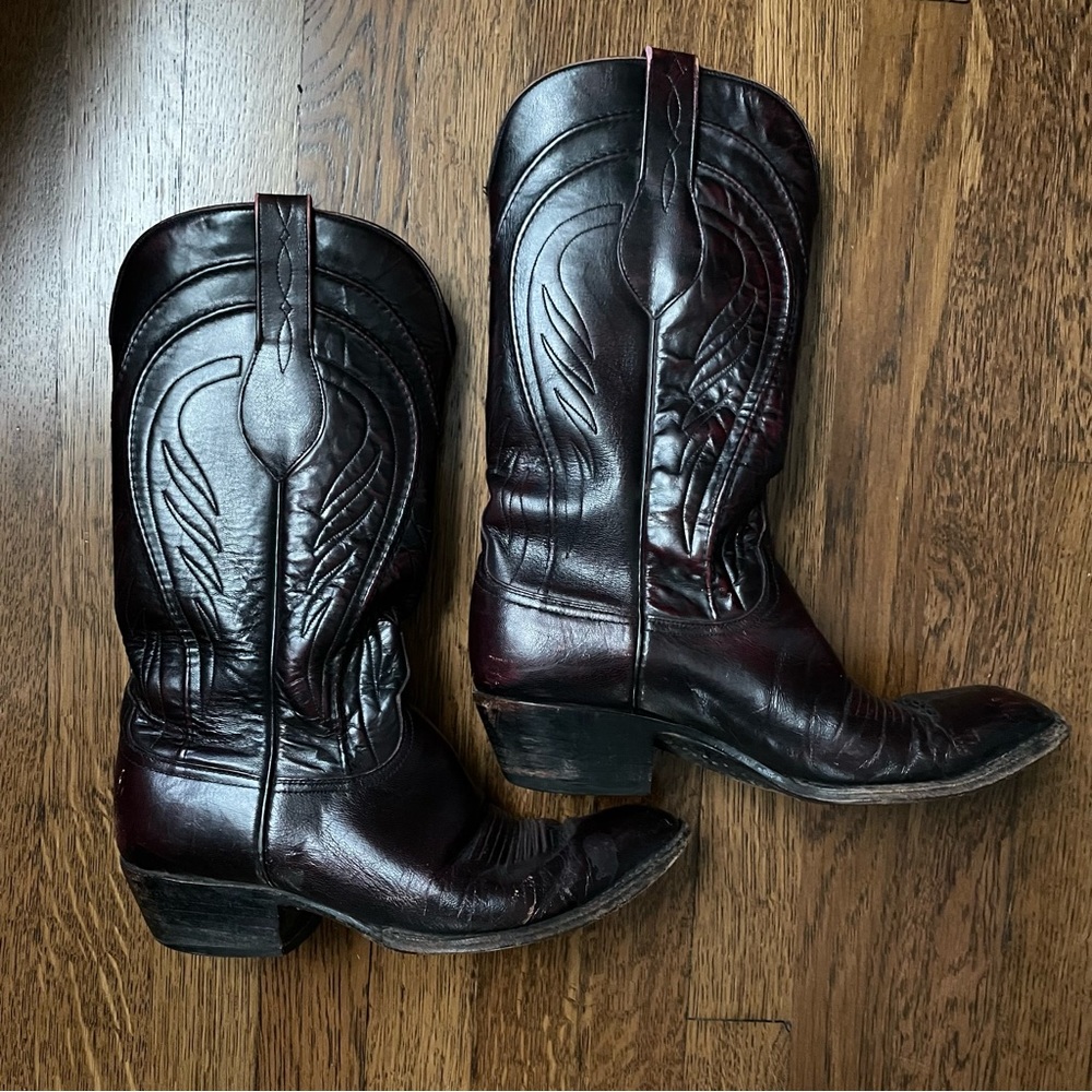 Vintage Lucchese Leather Cowboy Boots